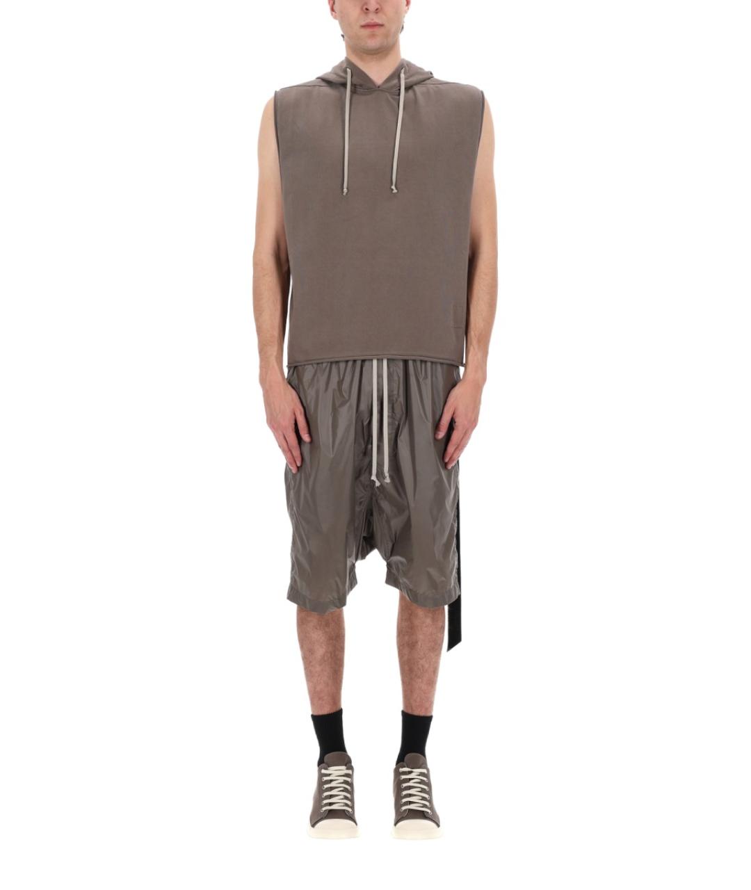 RICK OWENS DRKSHDW Коричневая хлопковая майка, фото 3