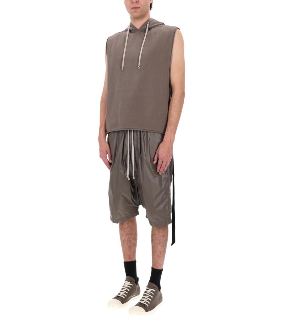 RICK OWENS DRKSHDW Коричневая хлопковая майка, фото 2