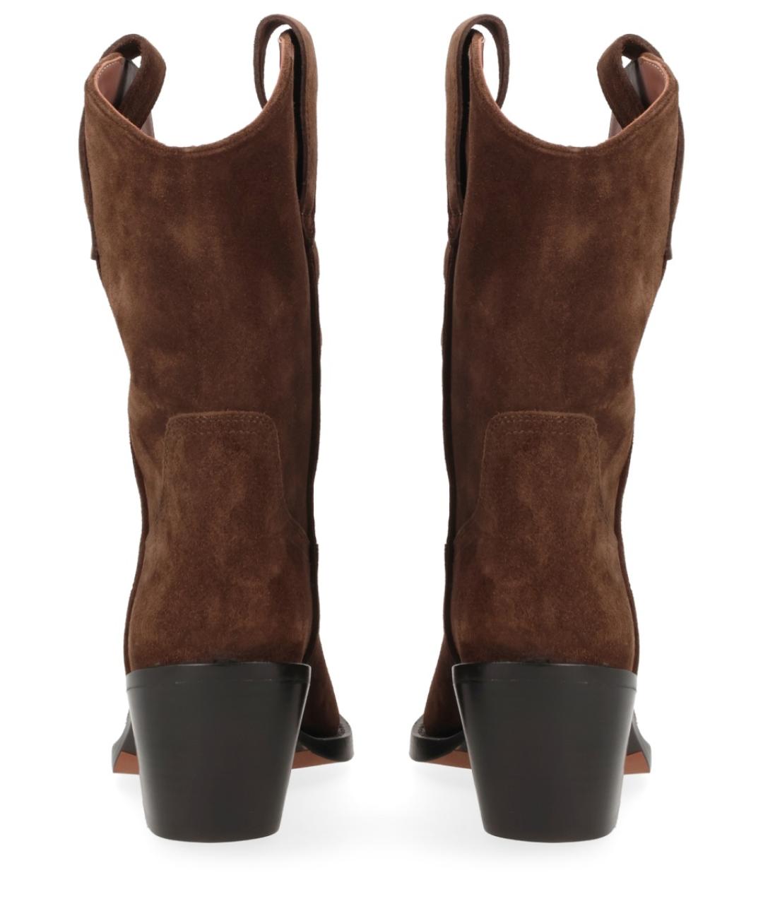 PARIS TEXAS Коричневые замшевые ботинки, фото 3
