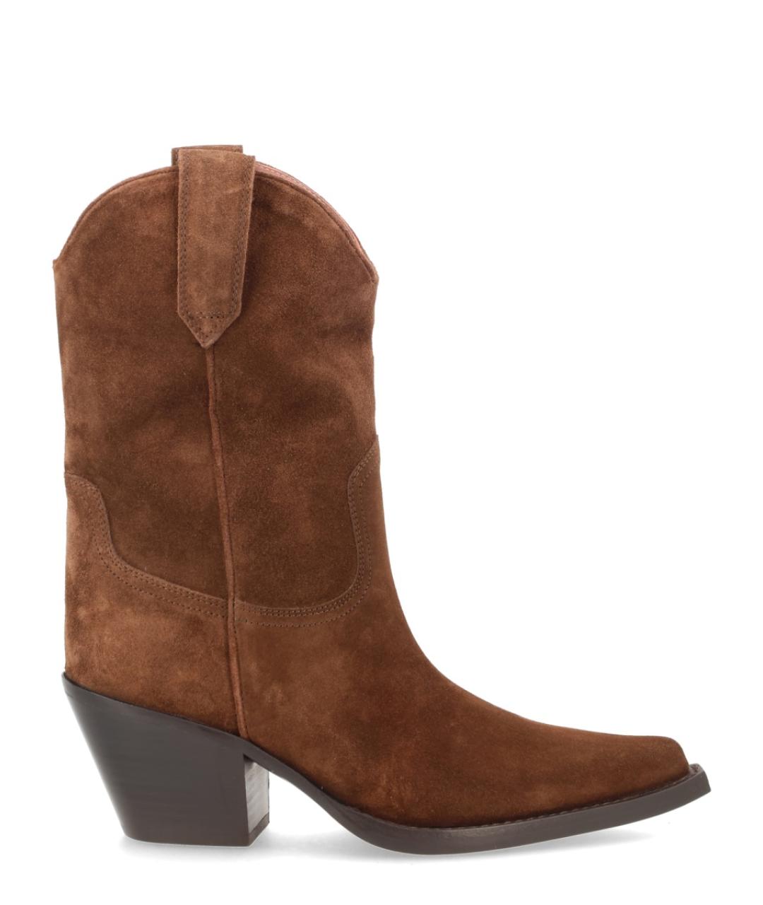 PARIS TEXAS Коричневые замшевые ботинки, фото 1