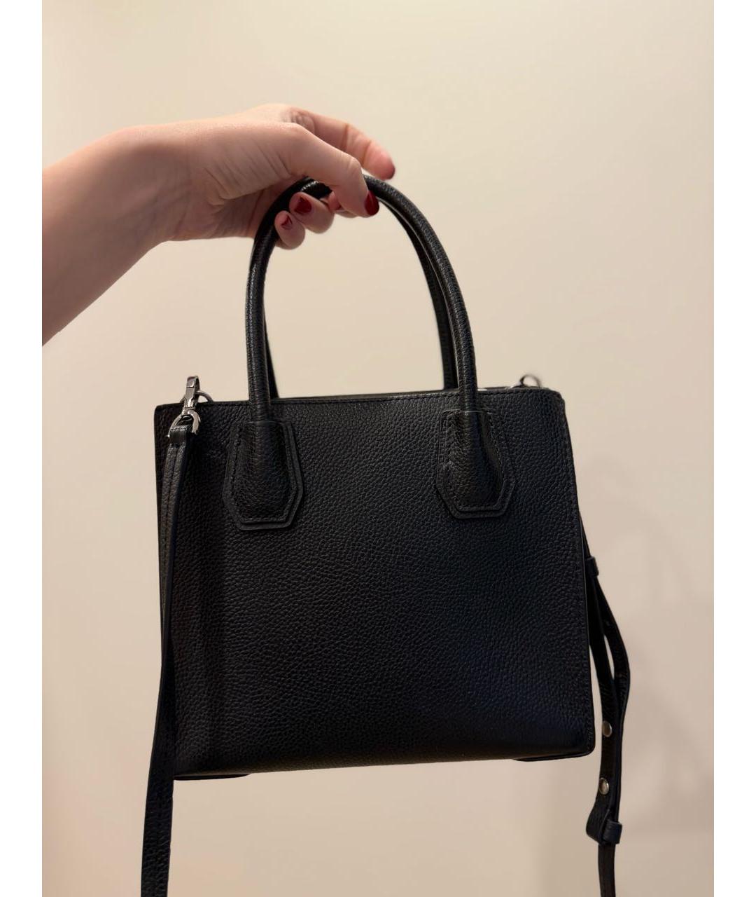 MICHAEL KORS Черная кожаная сумка с короткими ручками, фото 4