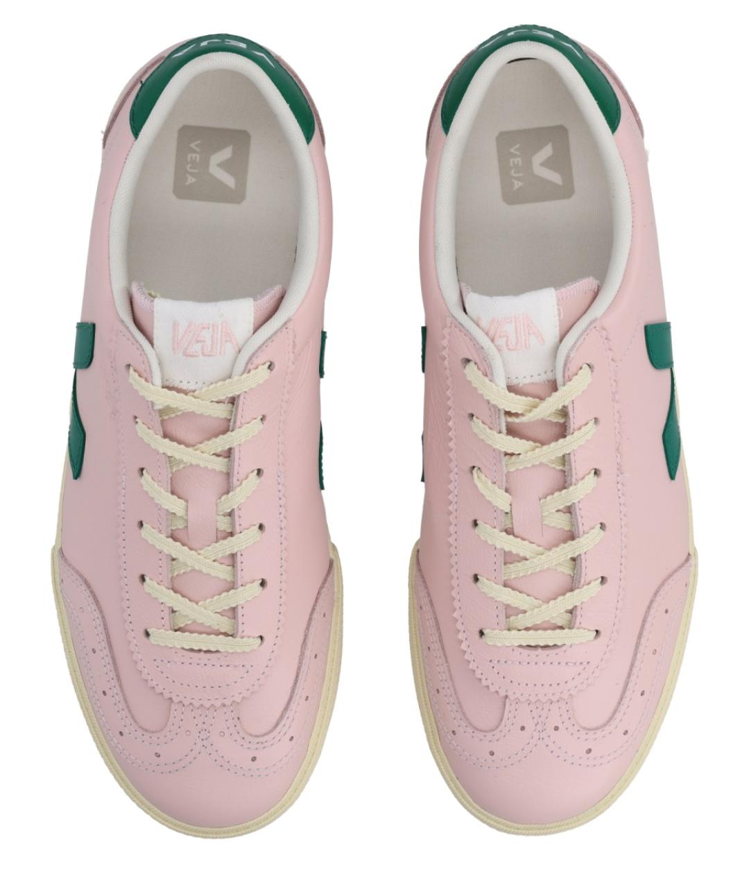 VEJA Розовые кожаные низкие кроссовки / кеды, фото 6
