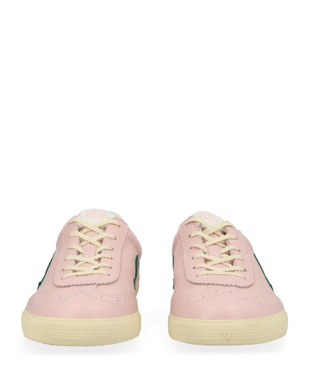VEJA Розовые кожаные низкие кроссовки / кеды, фото 3