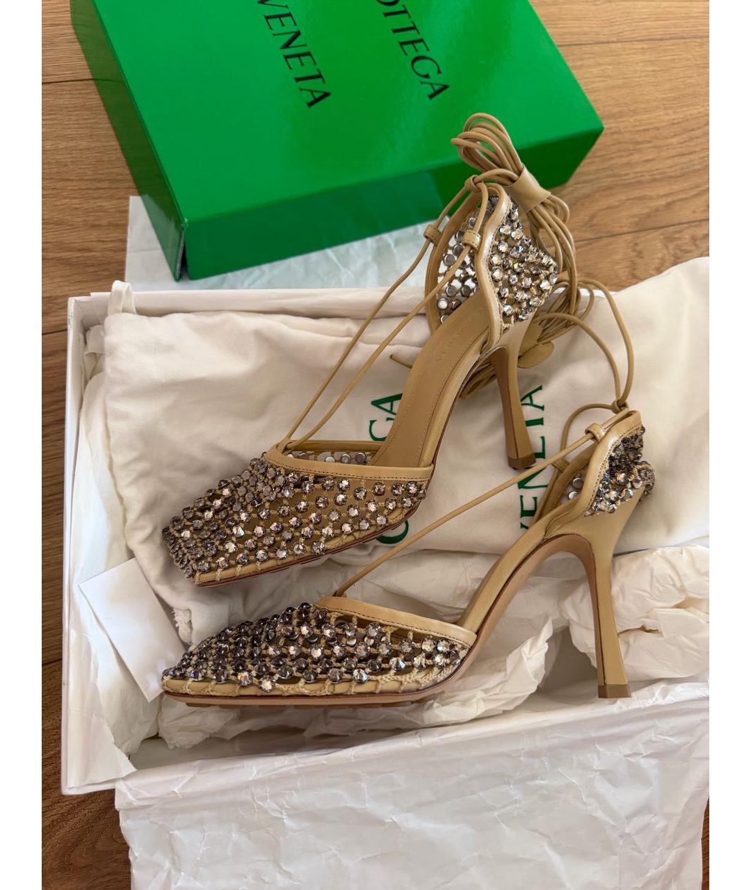 BOTTEGA VENETA Бежевые кожаные туфли, фото 8