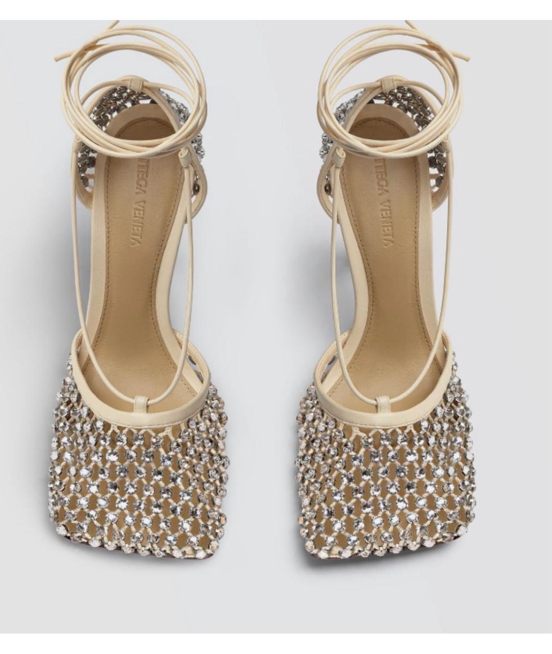 BOTTEGA VENETA Бежевые кожаные туфли, фото 7