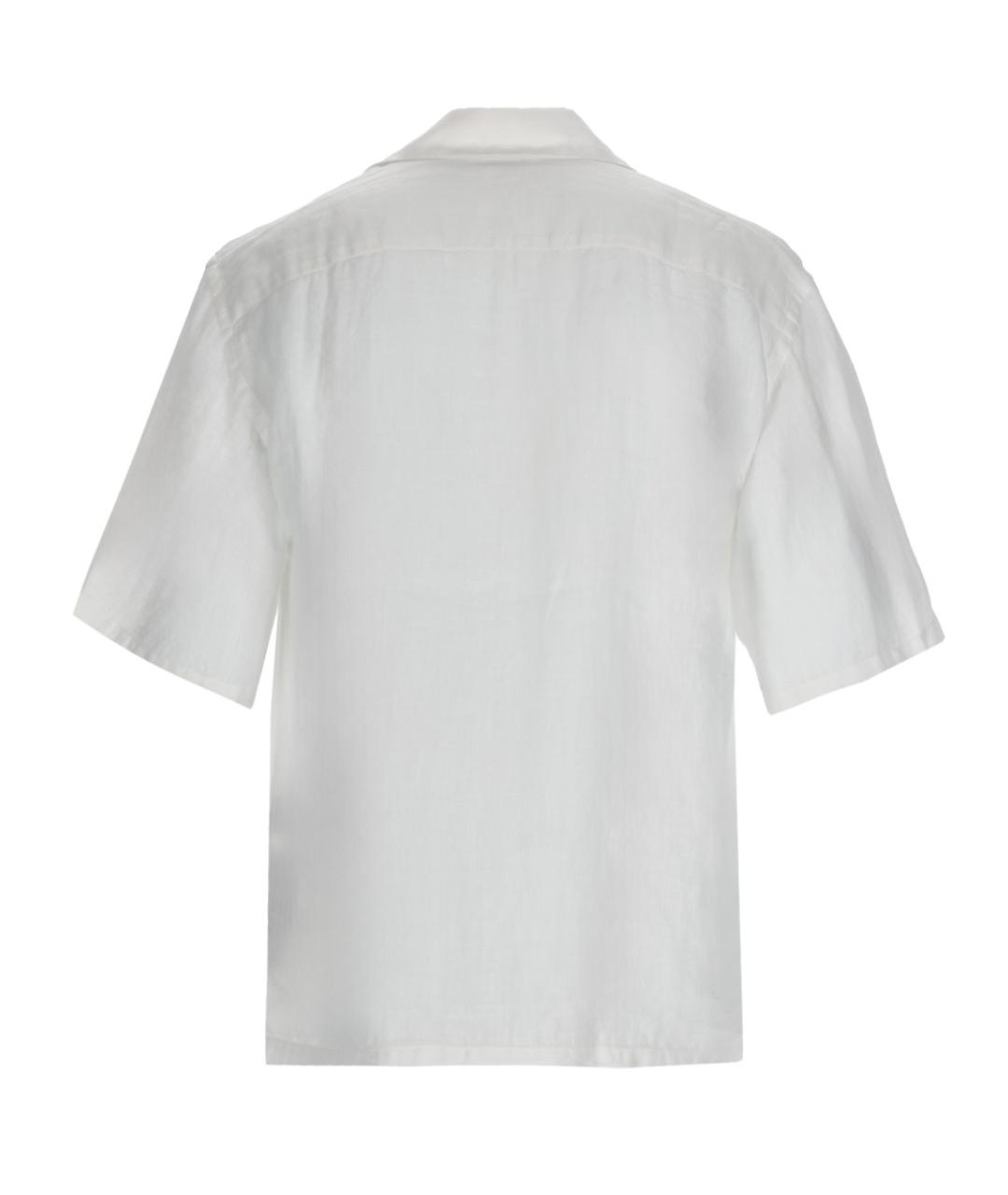 120% LINO Белая льняная кэжуал рубашка, фото 2