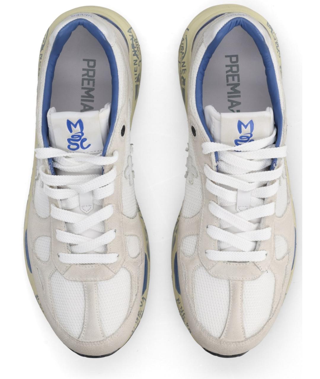 PREMIATA Белые текстильные низкие кроссовки / кеды, фото 6