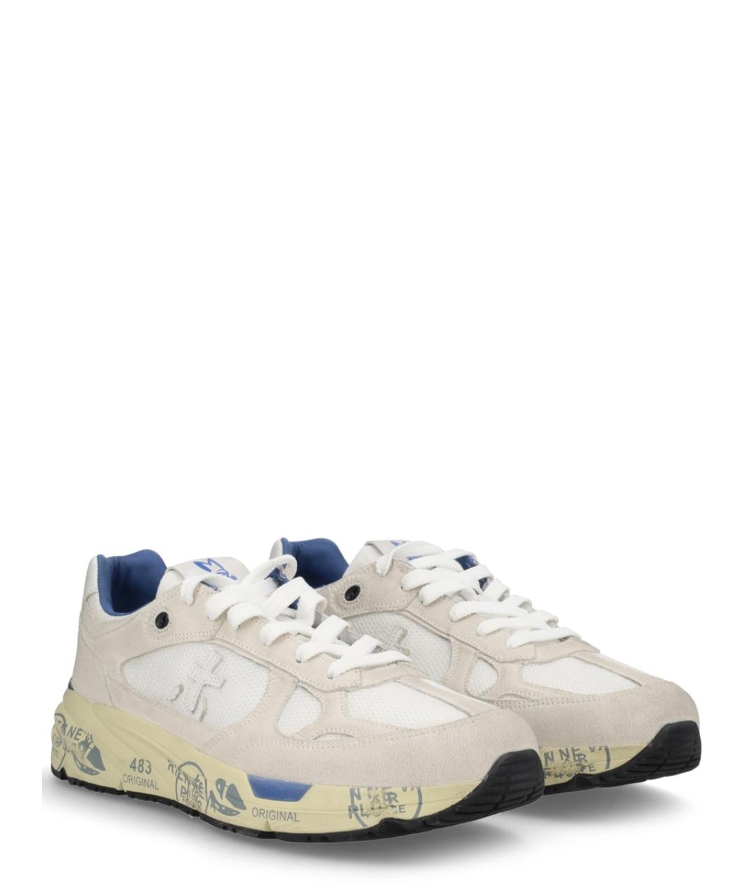 PREMIATA Белые текстильные низкие кроссовки / кеды, фото 2