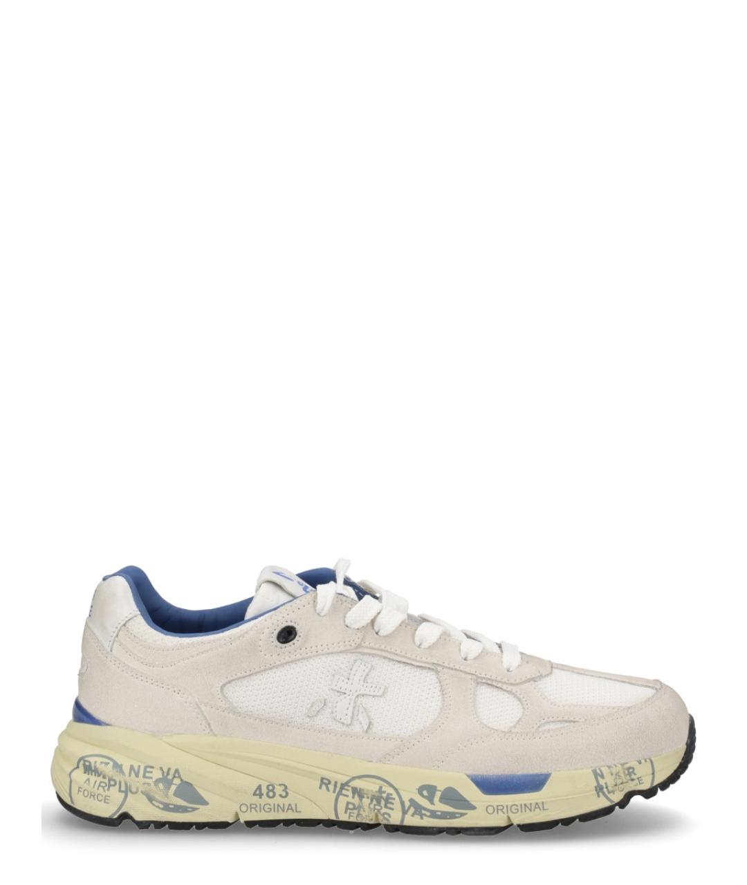 PREMIATA Белые текстильные низкие кроссовки / кеды, фото 1