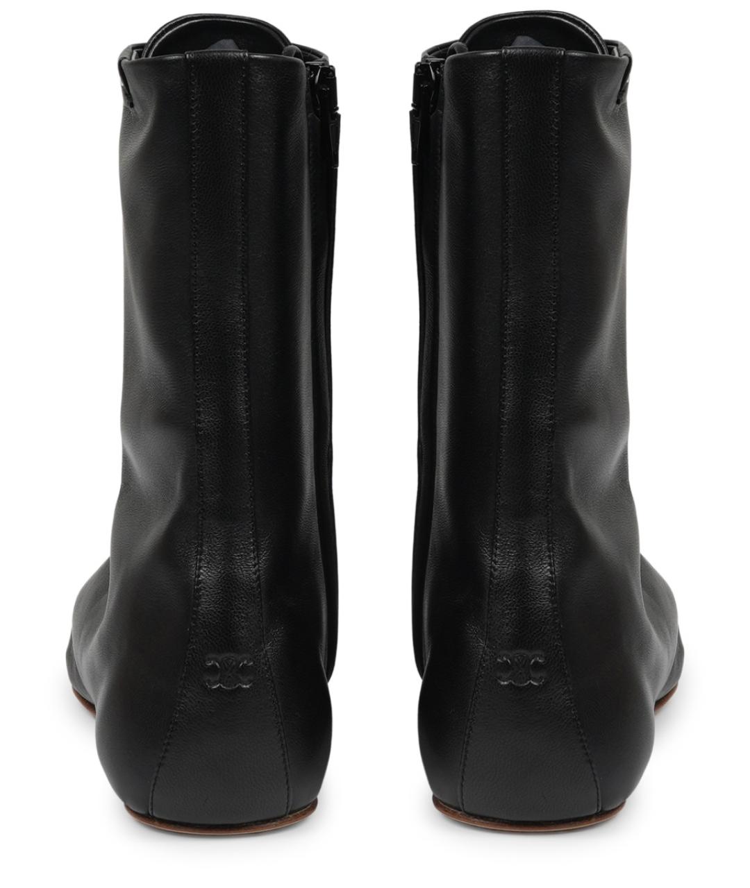 CELINE Черные кожаные ботинки, фото 4