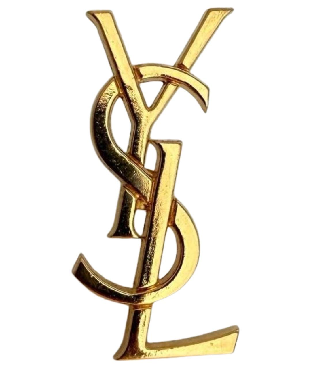 SAINT LAURENT Золотая металлическая булавка / брошь, фото 1