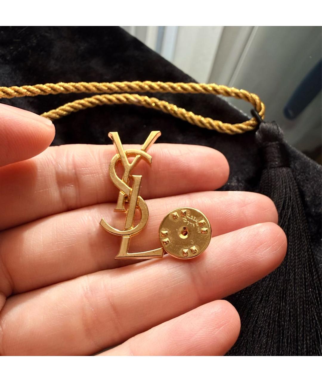 SAINT LAURENT Золотая металлическая булавка / брошь, фото 4