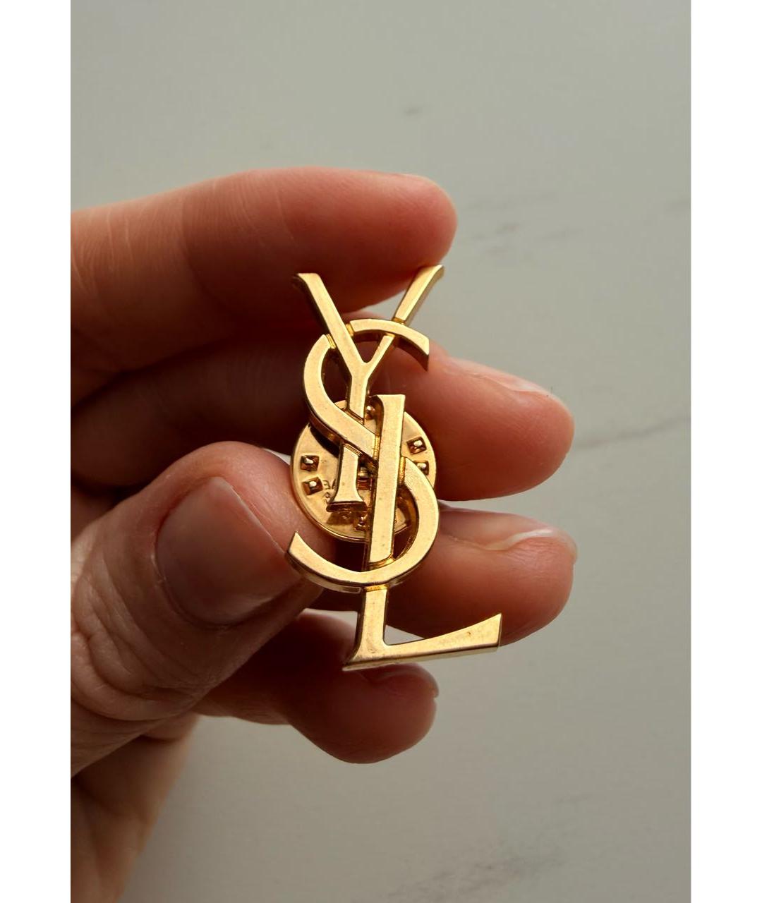 SAINT LAURENT Золотая металлическая булавка / брошь, фото 6