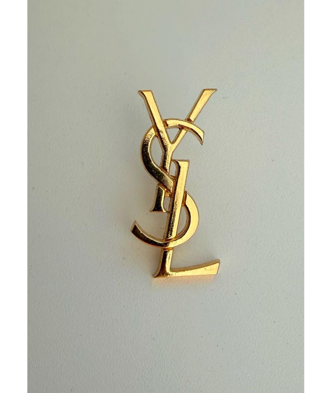SAINT LAURENT Золотая металлическая булавка / брошь, фото 7