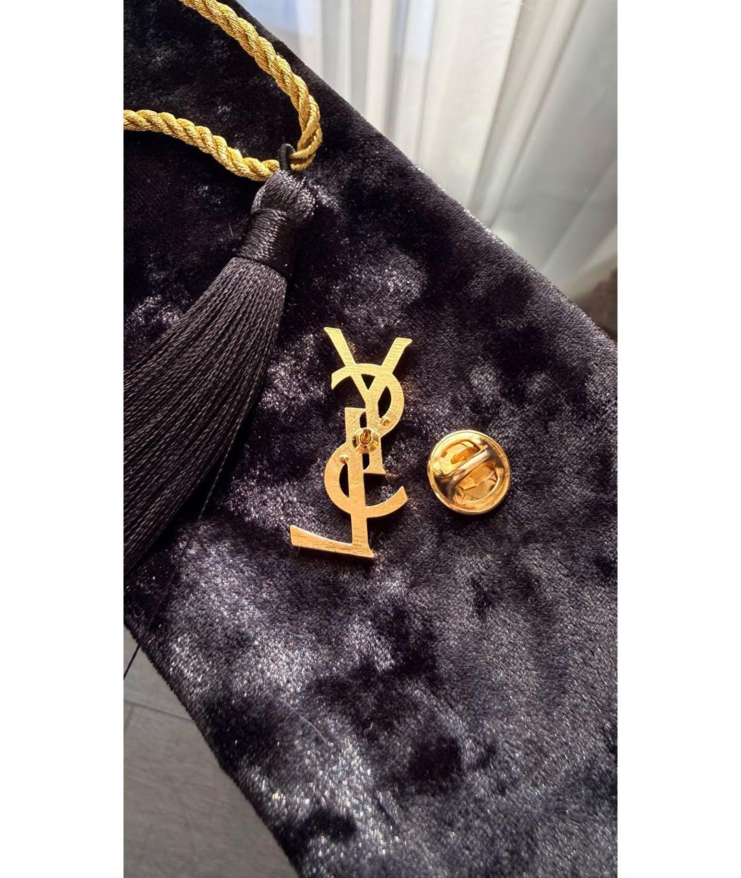 SAINT LAURENT Золотая металлическая булавка / брошь, фото 5