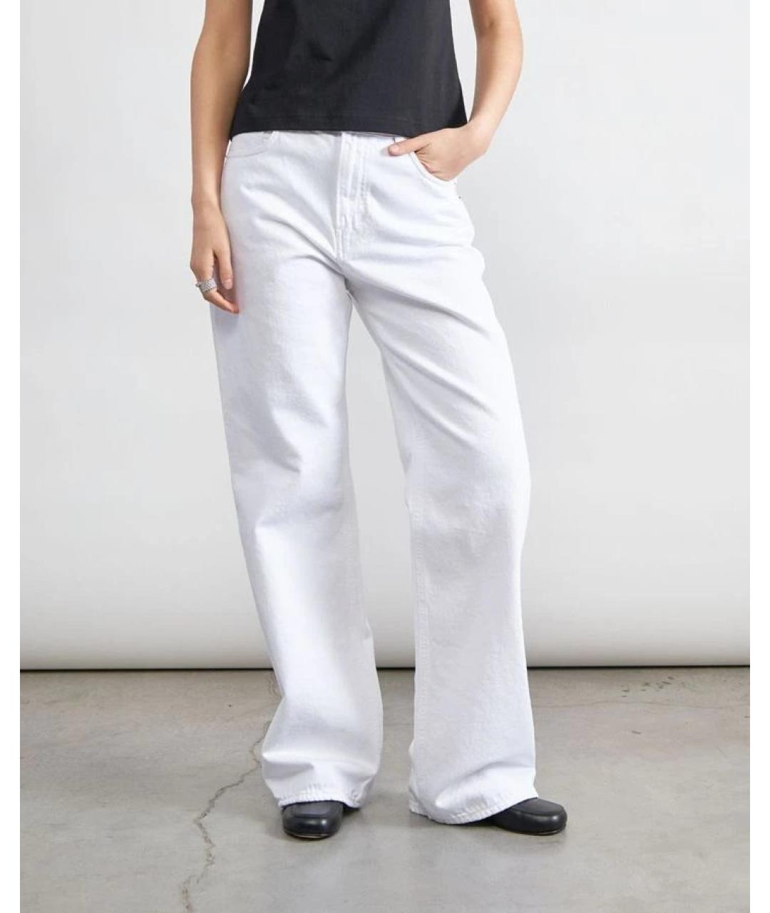 HAIKURE Белые хлопковые прямые джинсы, фото 6