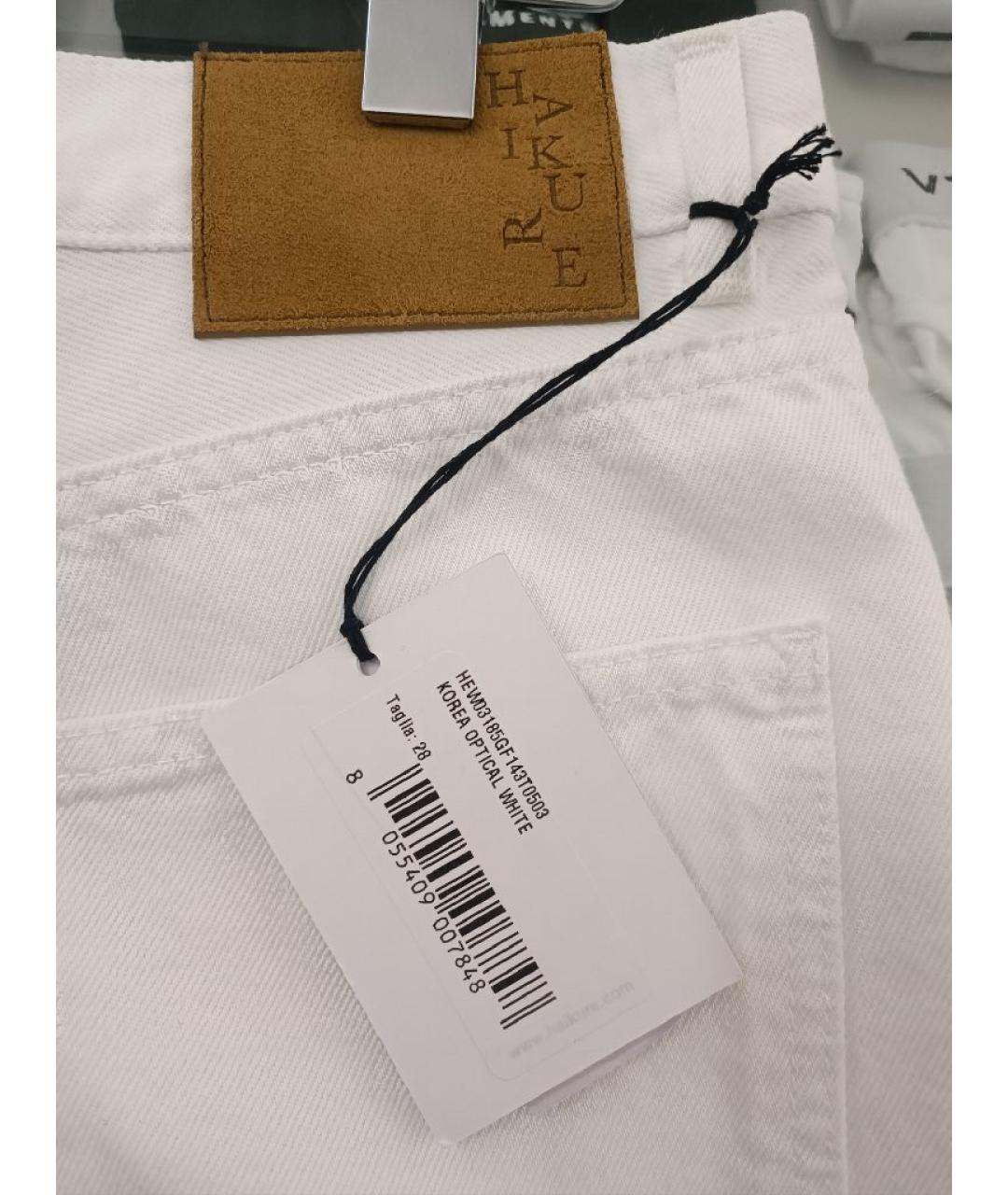 HAIKURE Белые хлопковые прямые джинсы, фото 4