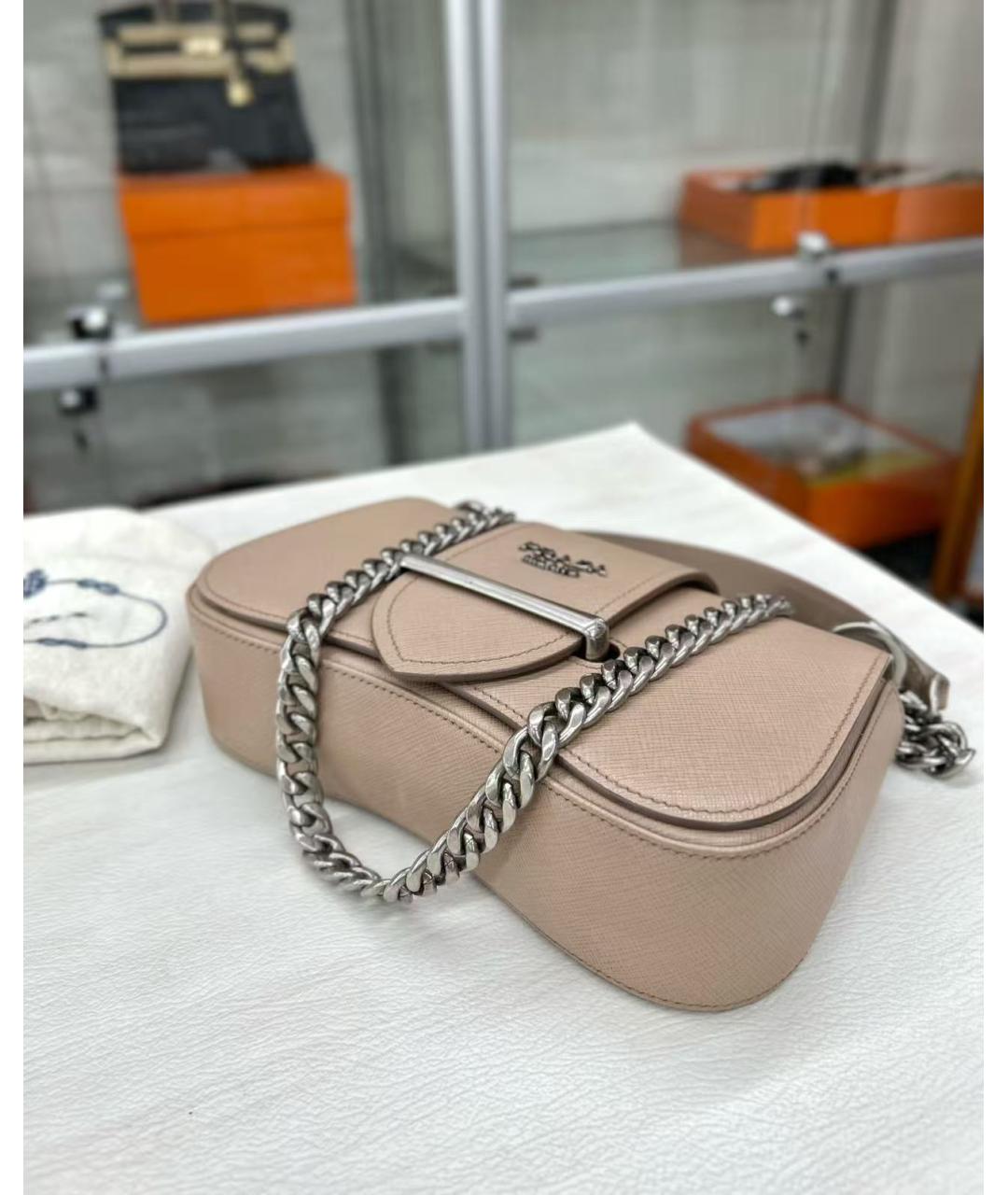 PRADA Бежевая кожаная сумка через плечо, фото 6