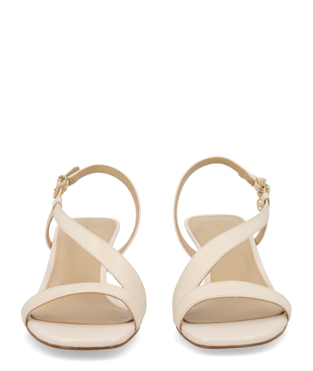 MICHAEL KORS Бежевые кожаные босоножки, фото 3