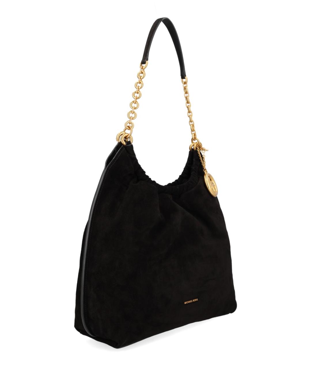 MICHAEL KORS Черная кожаная сумка через плечо, фото 2