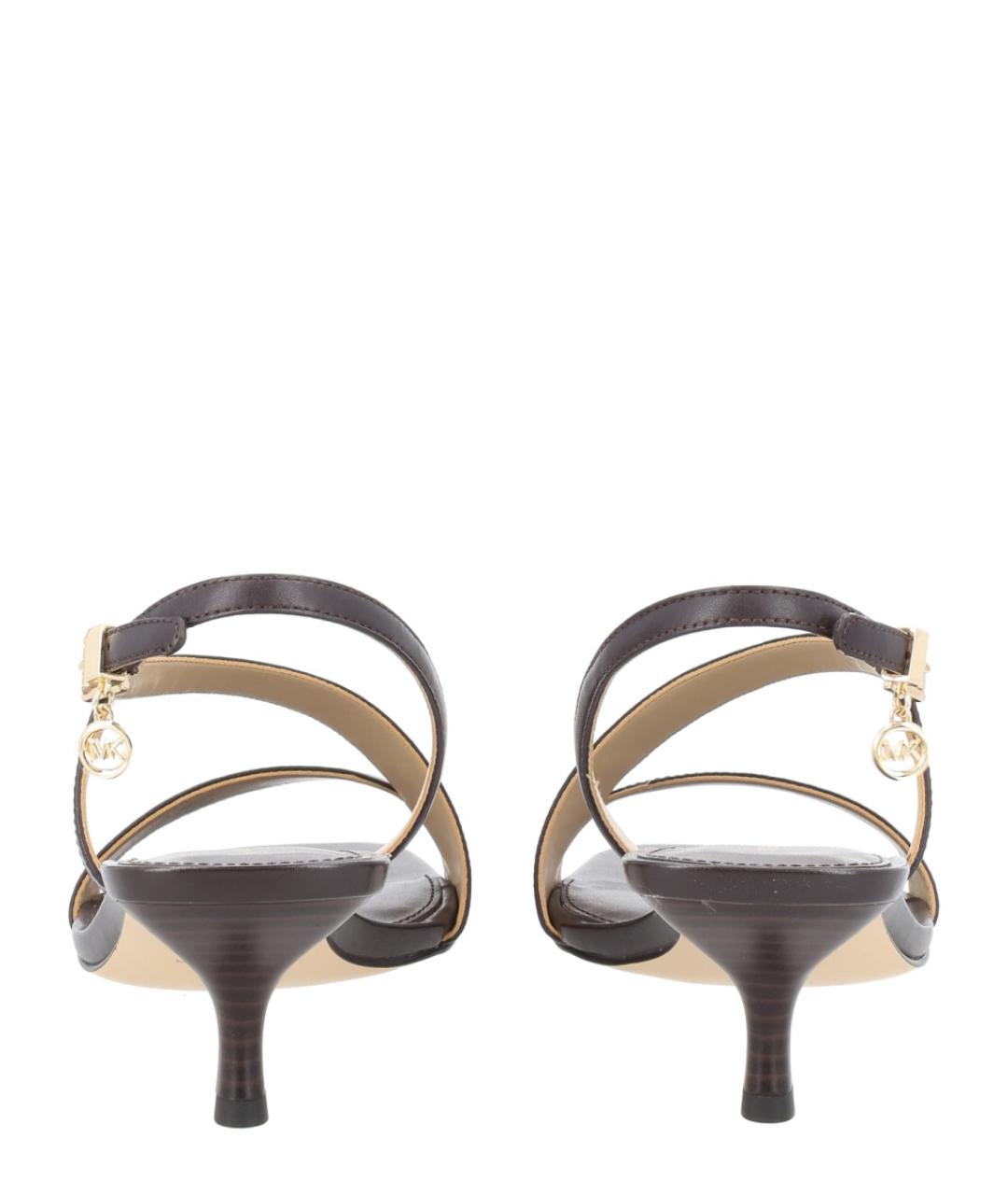 MICHAEL KORS Коричневые кожаные босоножки, фото 4