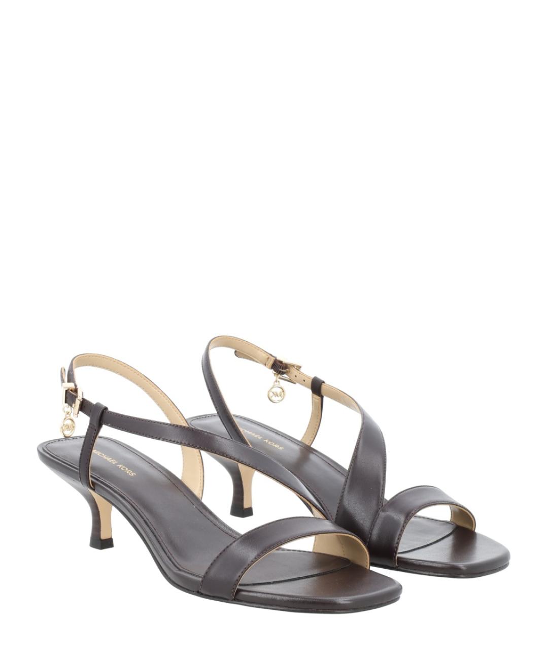 MICHAEL KORS Коричневые кожаные босоножки, фото 2