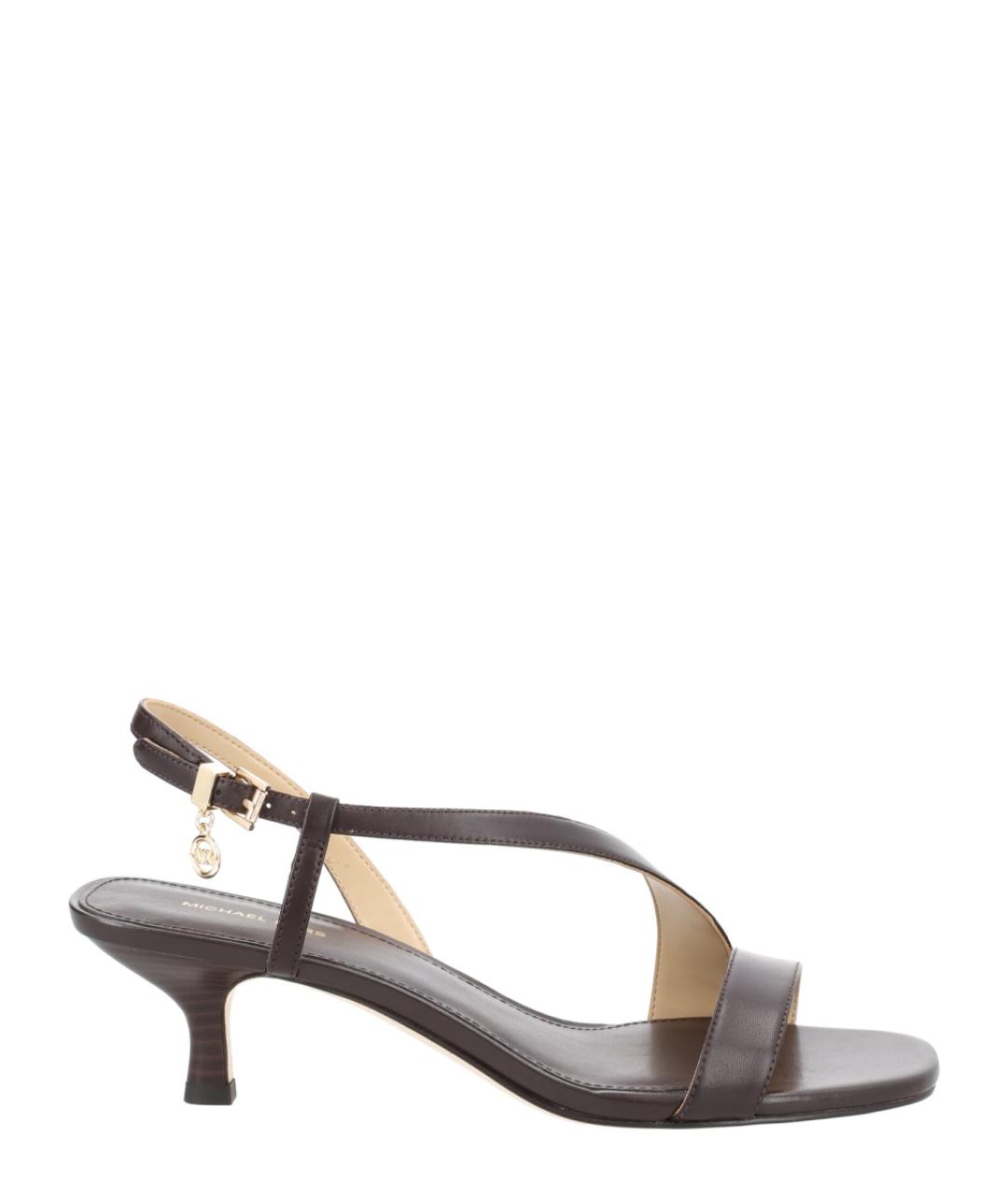 MICHAEL KORS Коричневые кожаные босоножки, фото 1