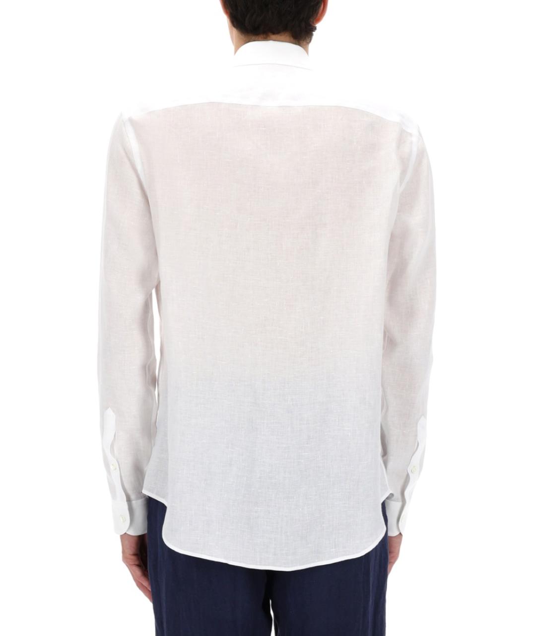 EMPORIO ARMANI Белая льняная кэжуал рубашка, фото 4