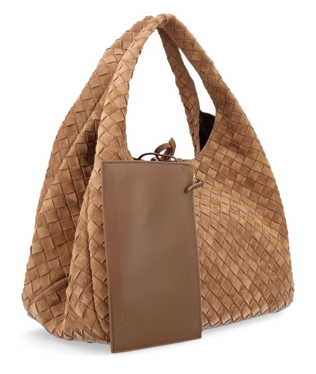 BOTTEGA VENETA Коричневая замшевая сумка тоут, фото 3