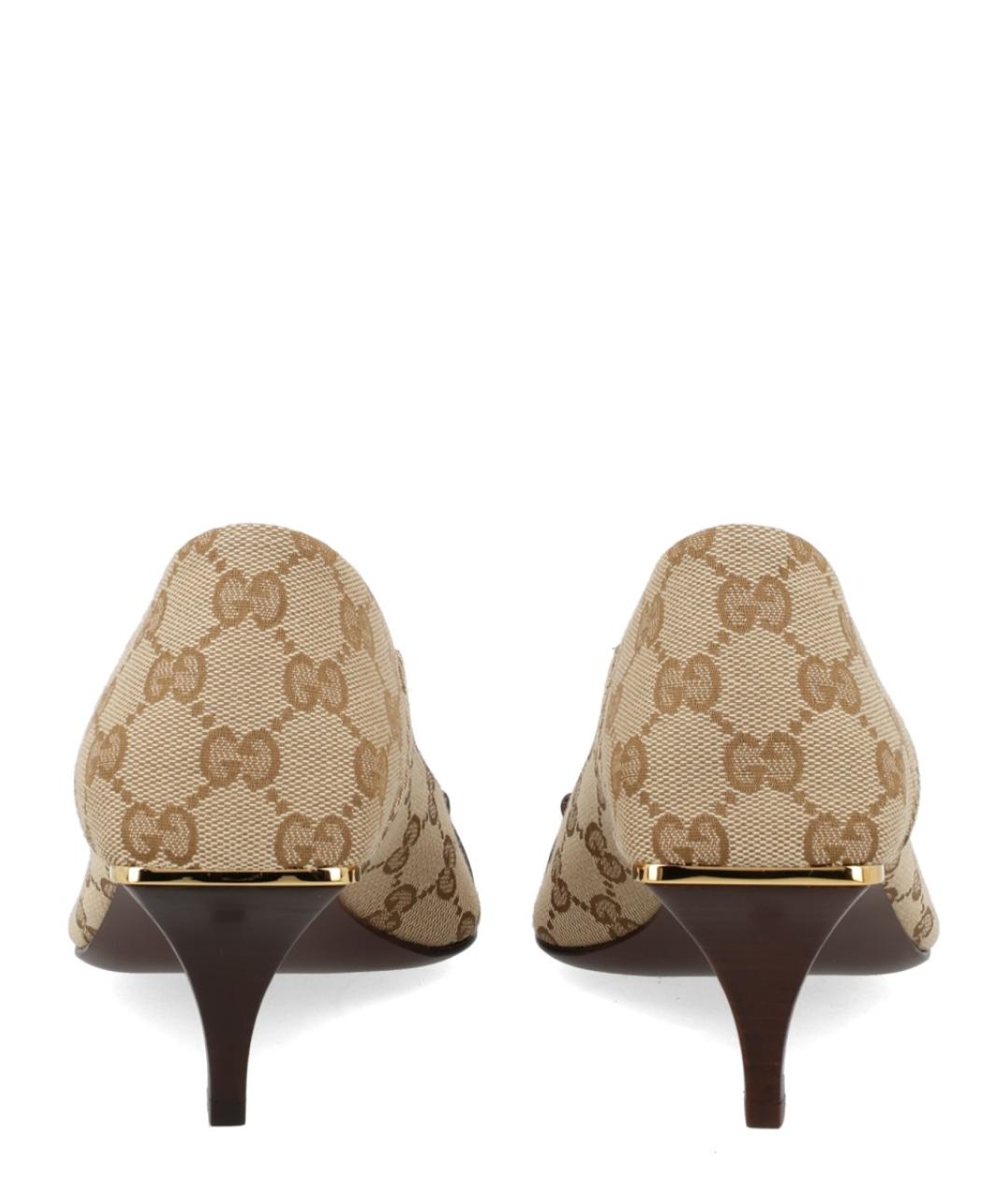 GUCCI Бежевые текстильные туфли, фото 4