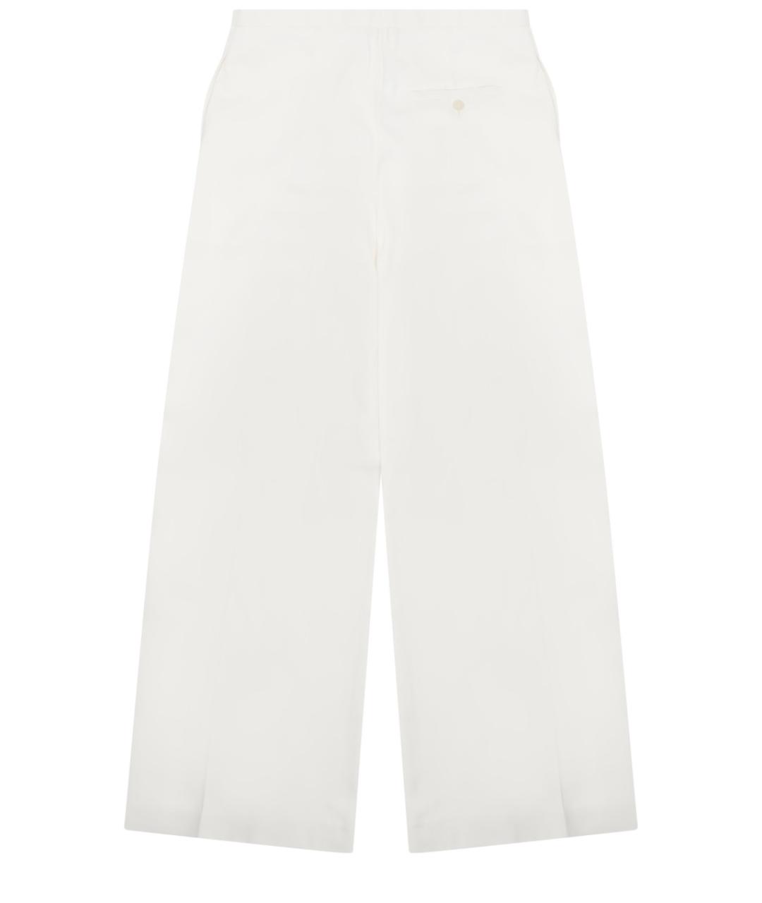 ALBERTA FERRETTI Белые вискозные прямые брюки, фото 2