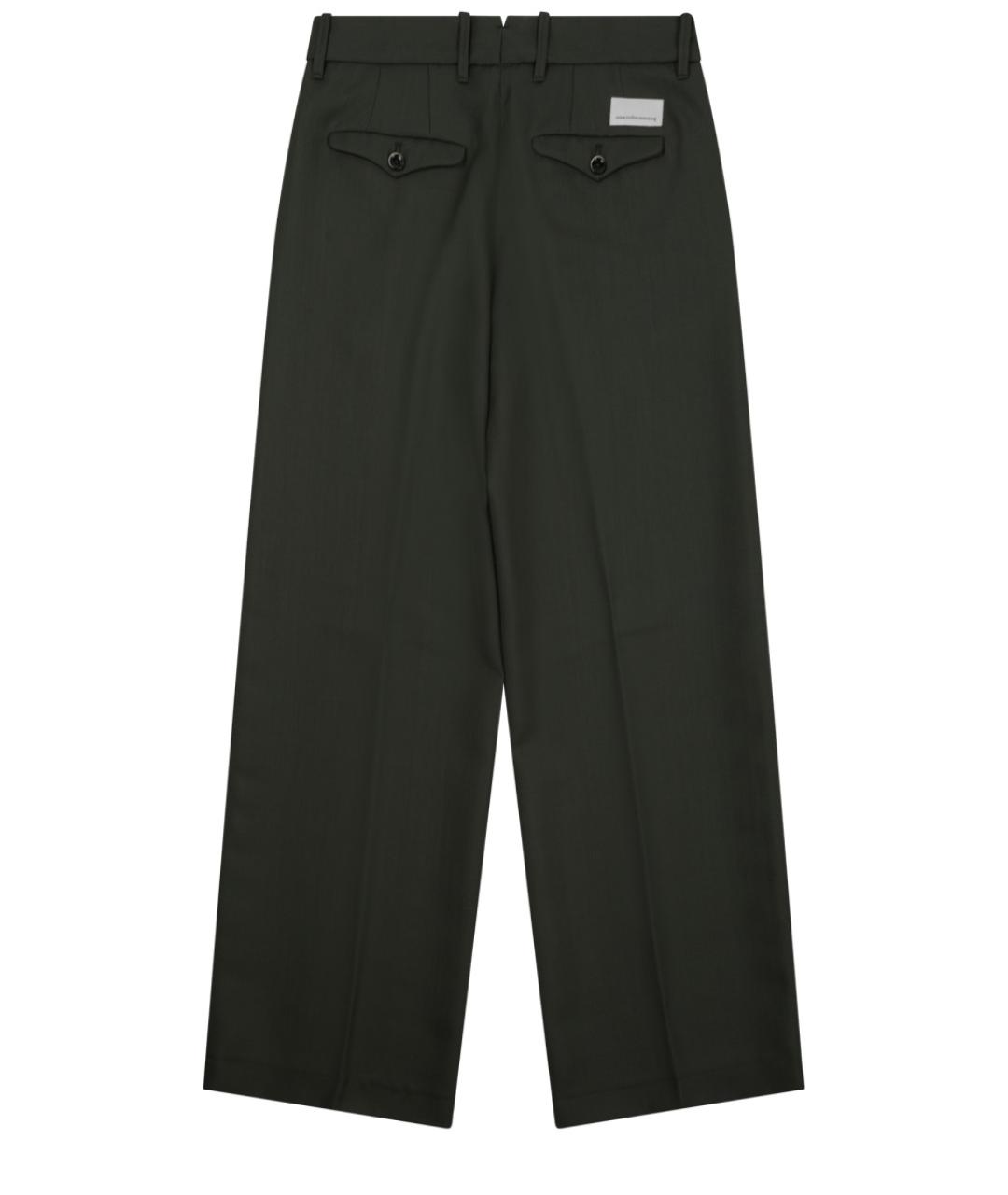 NINE IN THE MORNING Зеленые шерстяные прямые брюки, фото 2