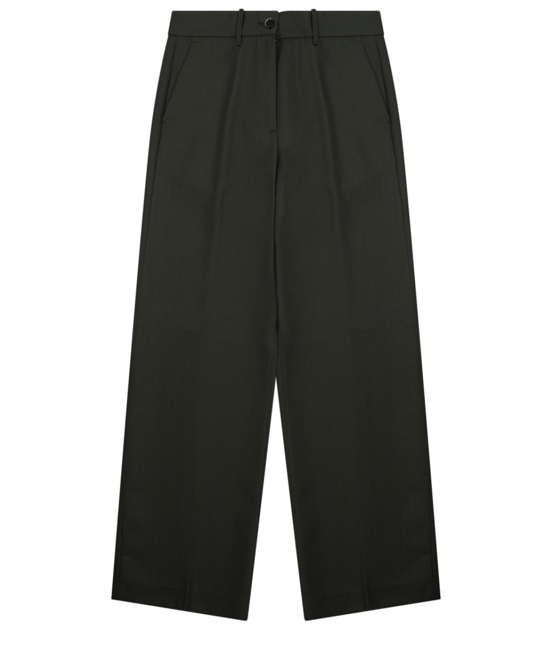 NINE IN THE MORNING Зеленые шерстяные прямые брюки, фото 1