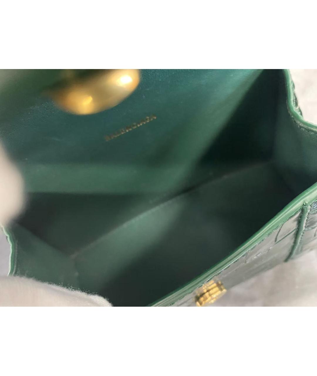 BALENCIAGA Зеленая кожаная сумка через плечо, фото 6