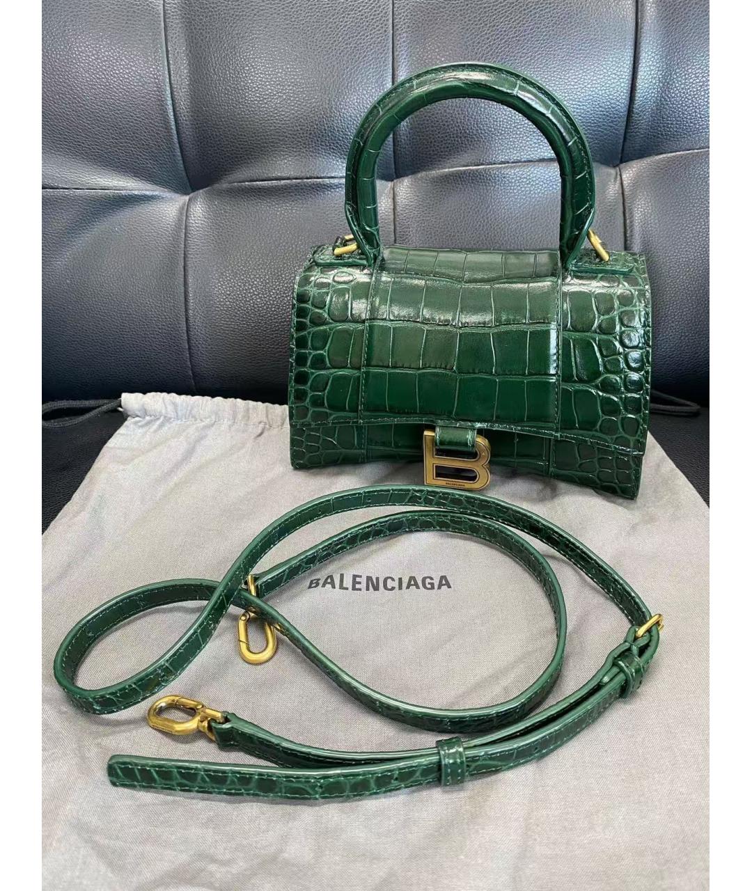 BALENCIAGA Зеленая кожаная сумка через плечо, фото 2