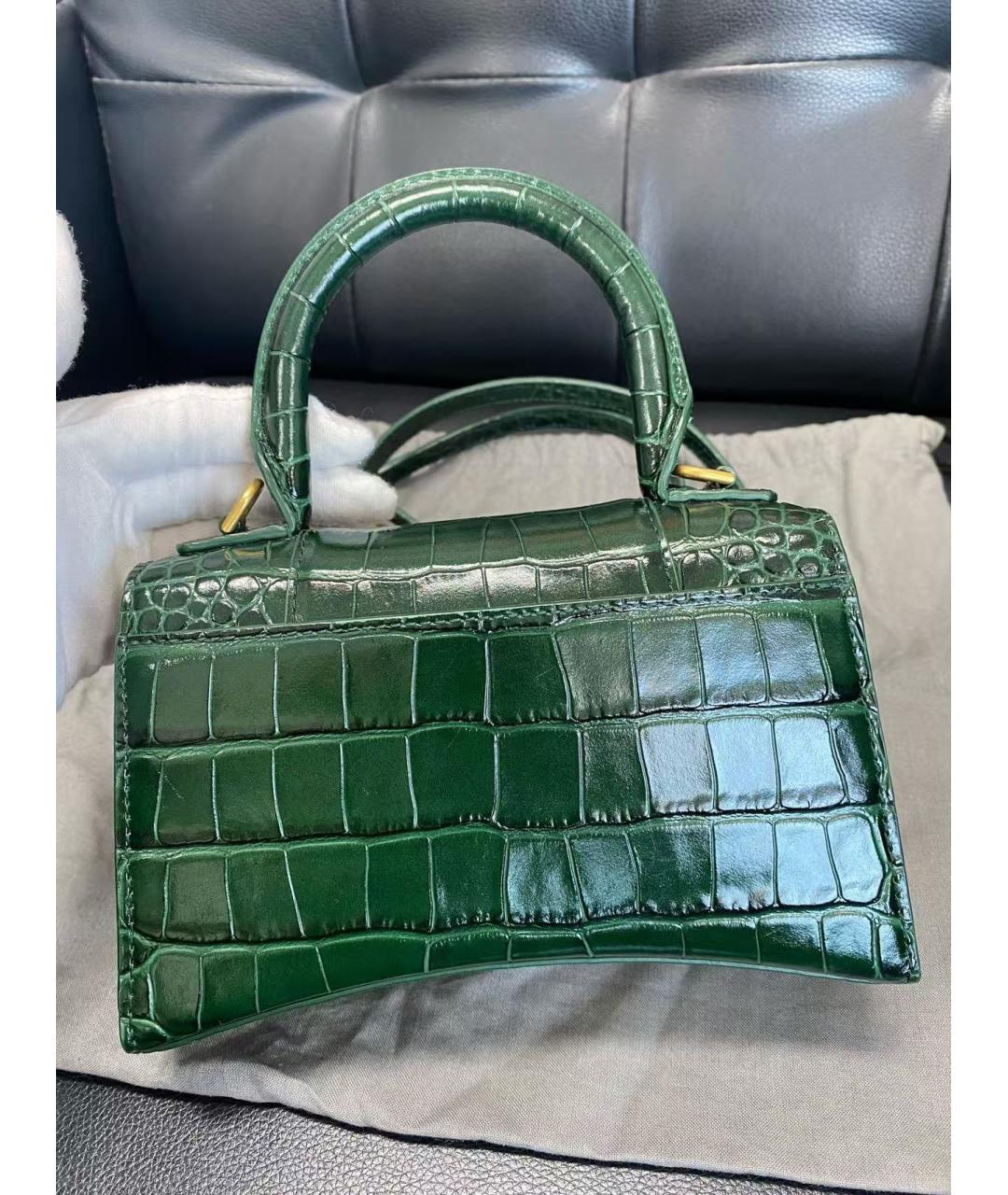 BALENCIAGA Зеленая кожаная сумка через плечо, фото 3