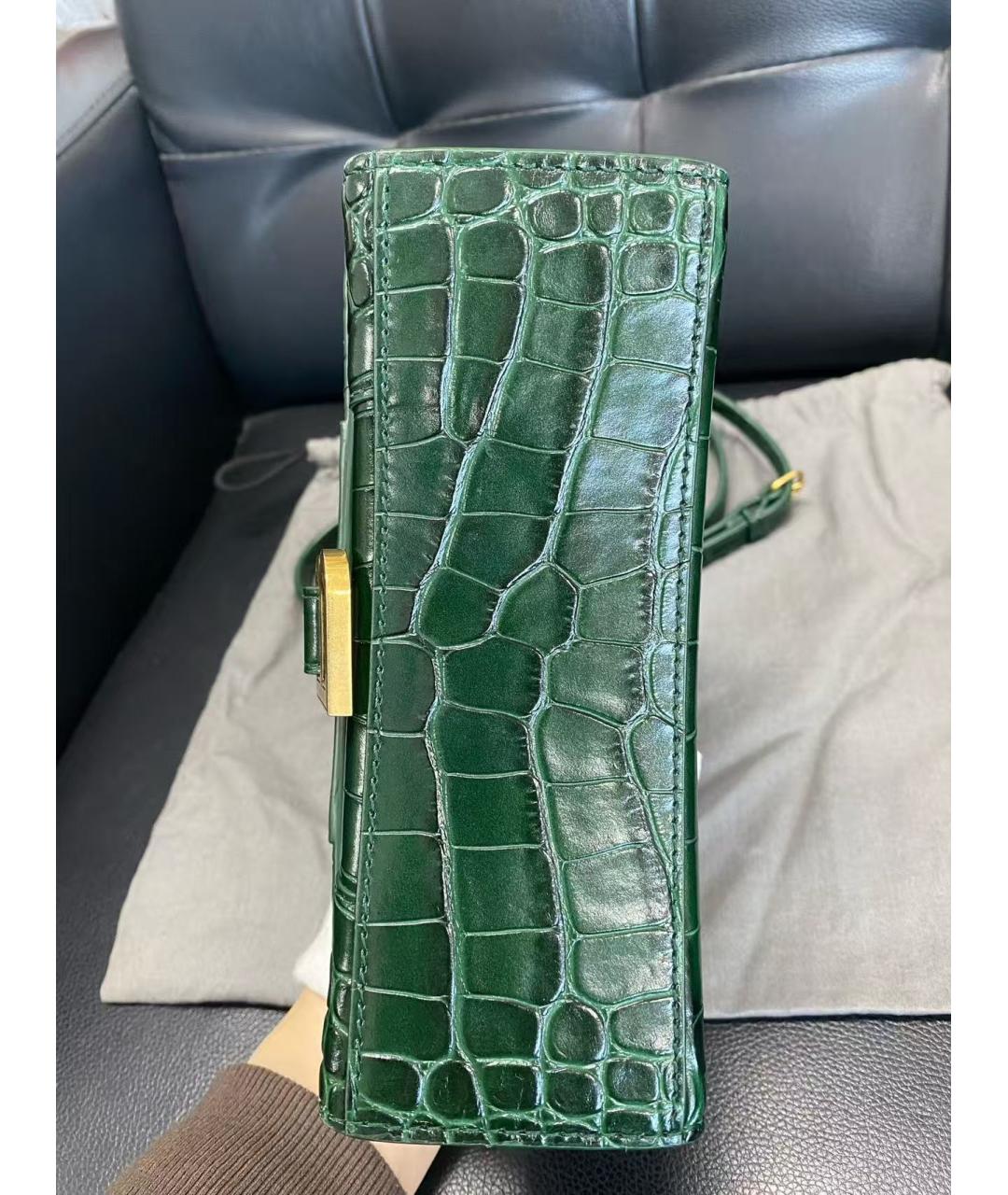 BALENCIAGA Зеленая кожаная сумка через плечо, фото 4