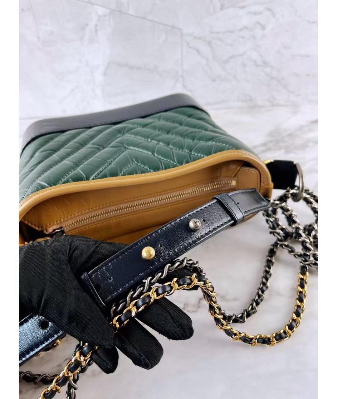 CHANEL Зеленая кожаная сумка через плечо, фото 5