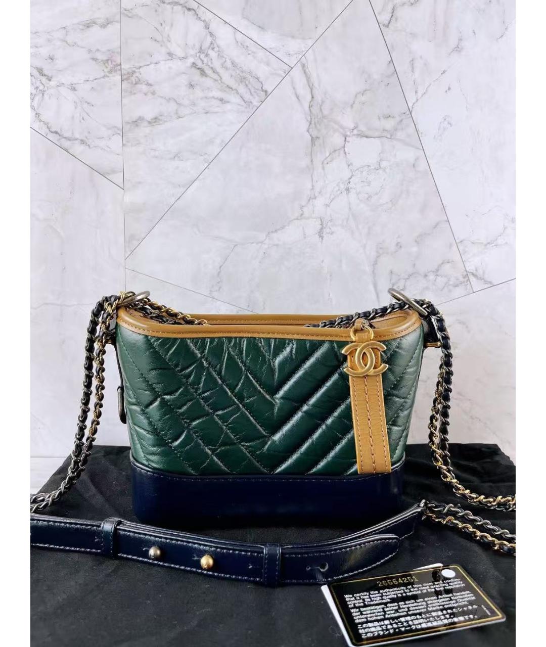 CHANEL Зеленая кожаная сумка через плечо, фото 7