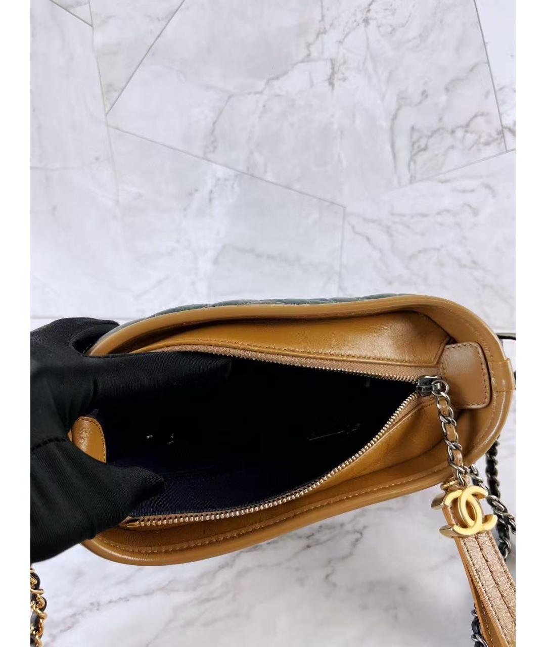 CHANEL Зеленая кожаная сумка через плечо, фото 6