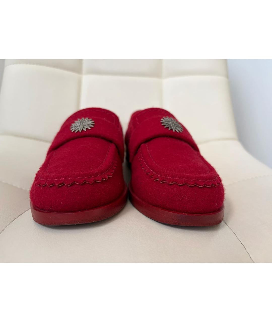 CHANEL Красные текстильные лоферы, фото 6