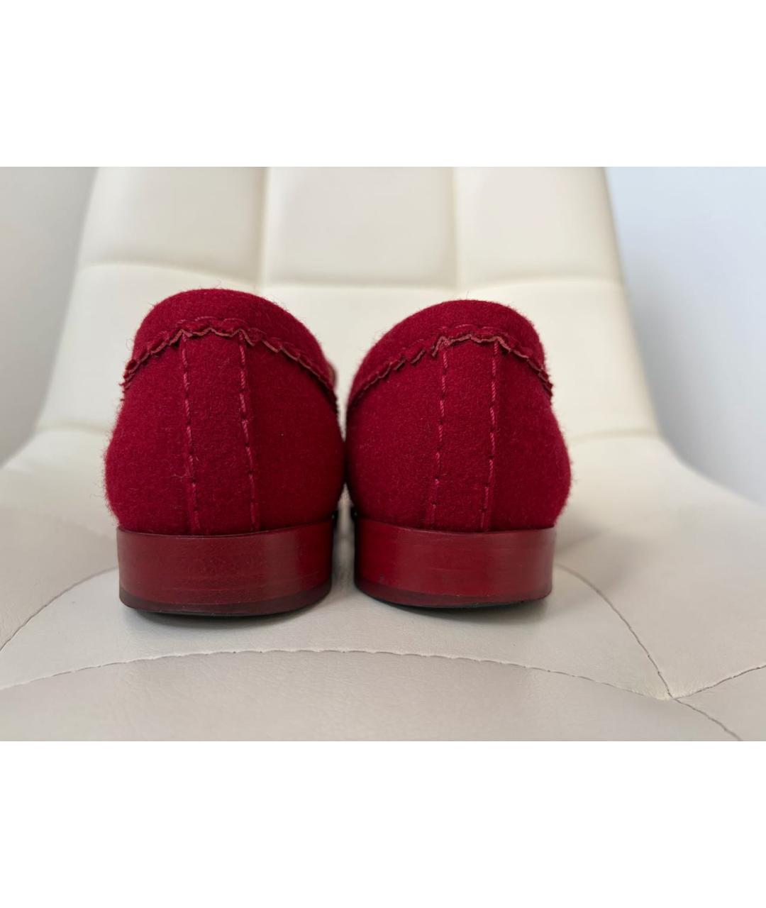 CHANEL Красные текстильные лоферы, фото 7