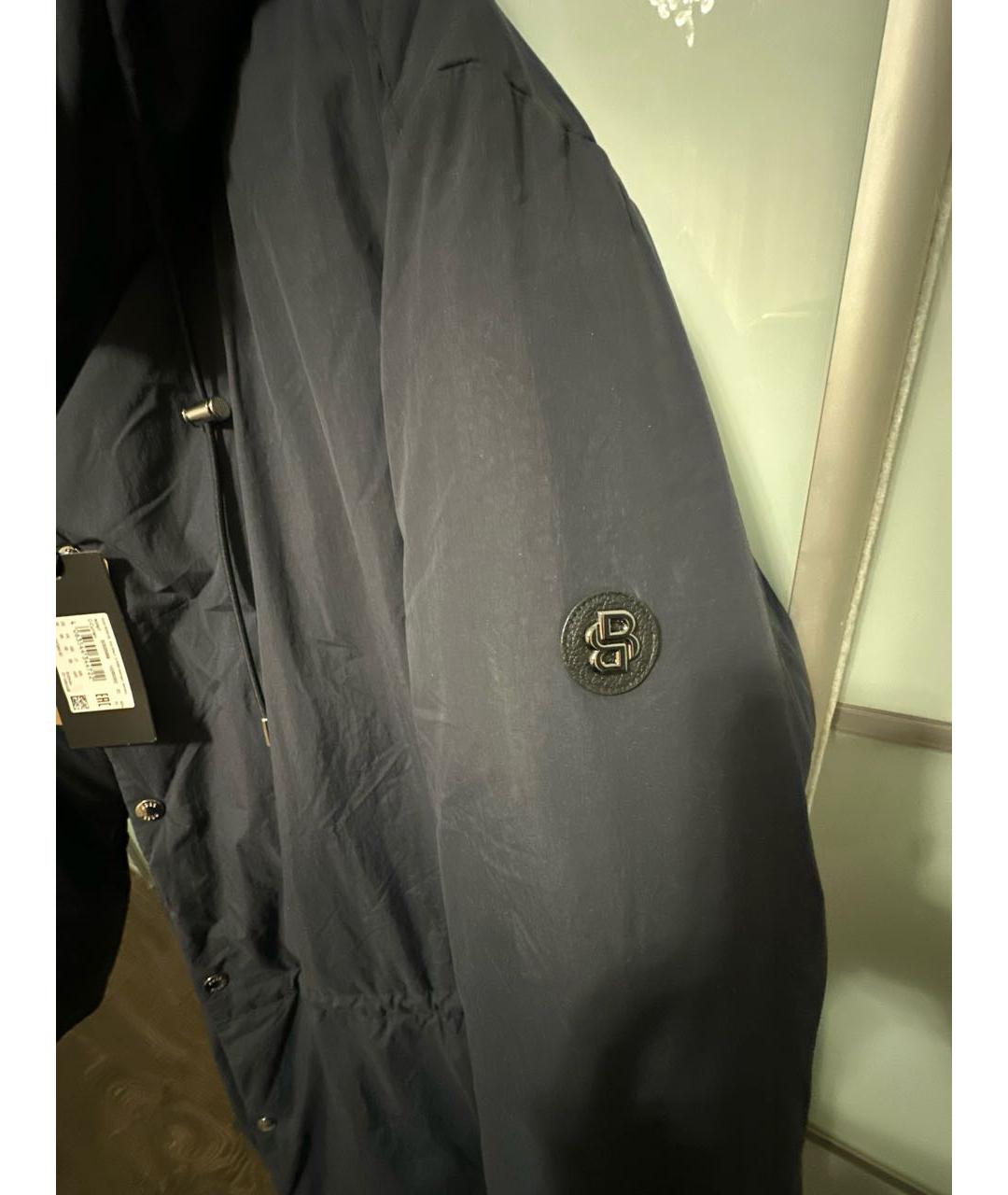 HUGO BOSS Темно-синий полиамидовый пуховик, фото 4