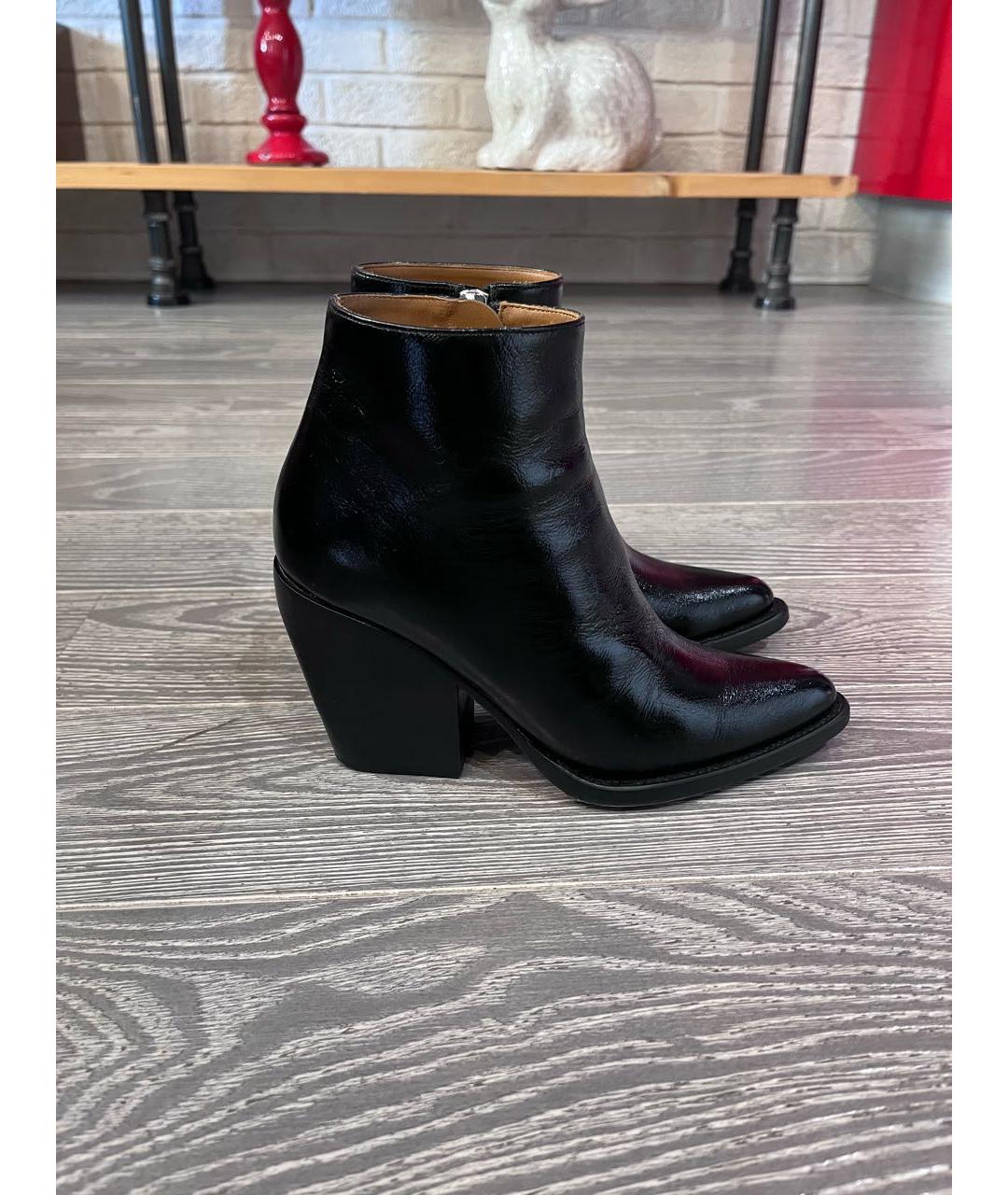 CHLOE Черные ботильоны из лакированной кожи, фото 9