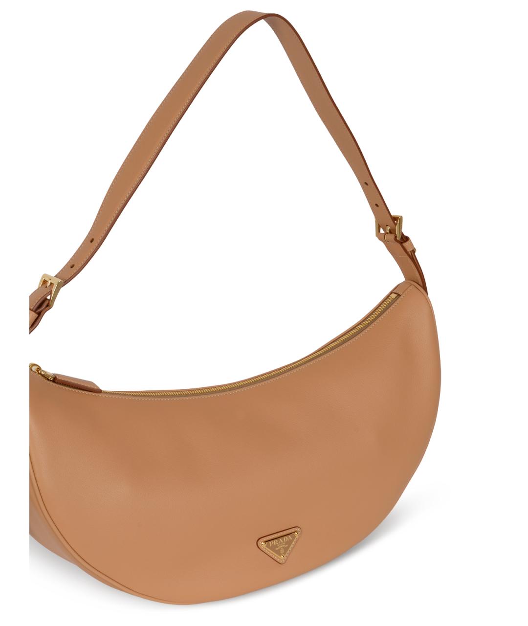 PRADA Бежевая кожаная сумка через плечо, фото 4