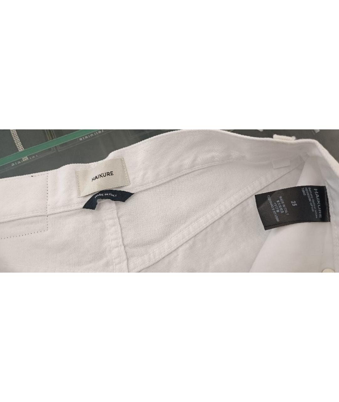 HAIKURE Белые хлопковые прямые джинсы, фото 3