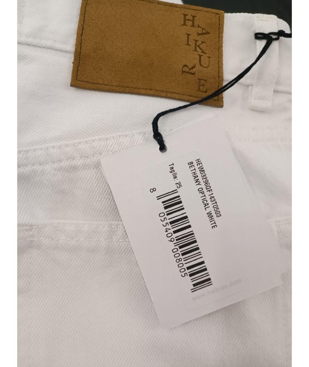 HAIKURE Белые хлопковые прямые джинсы, фото 4
