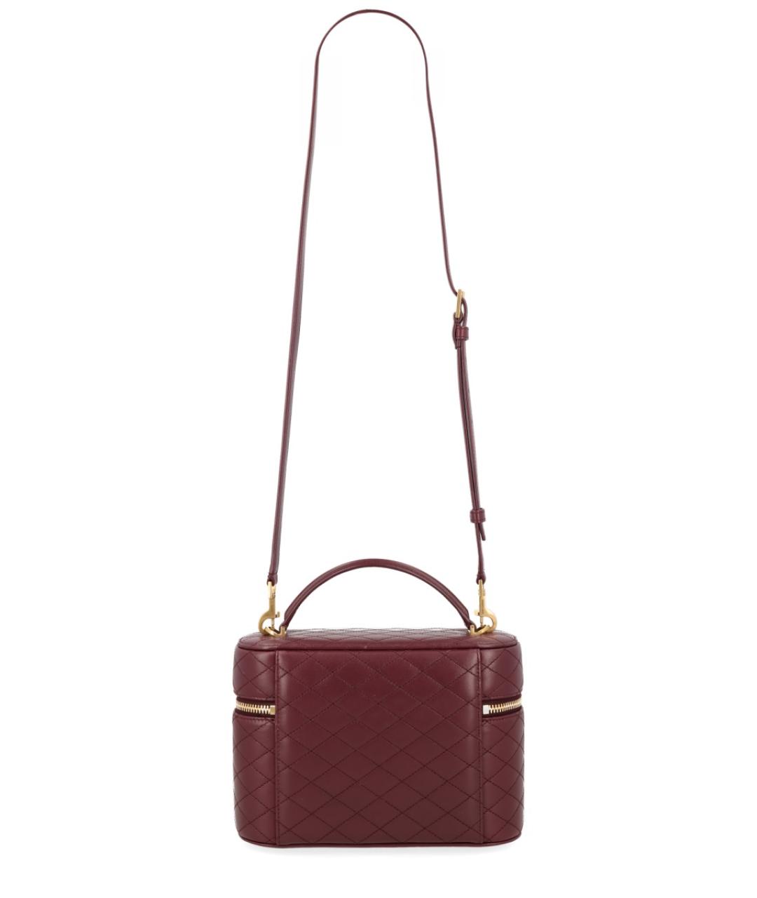 SAINT LAURENT Бордовая кожаная сумка через плечо, фото 2
