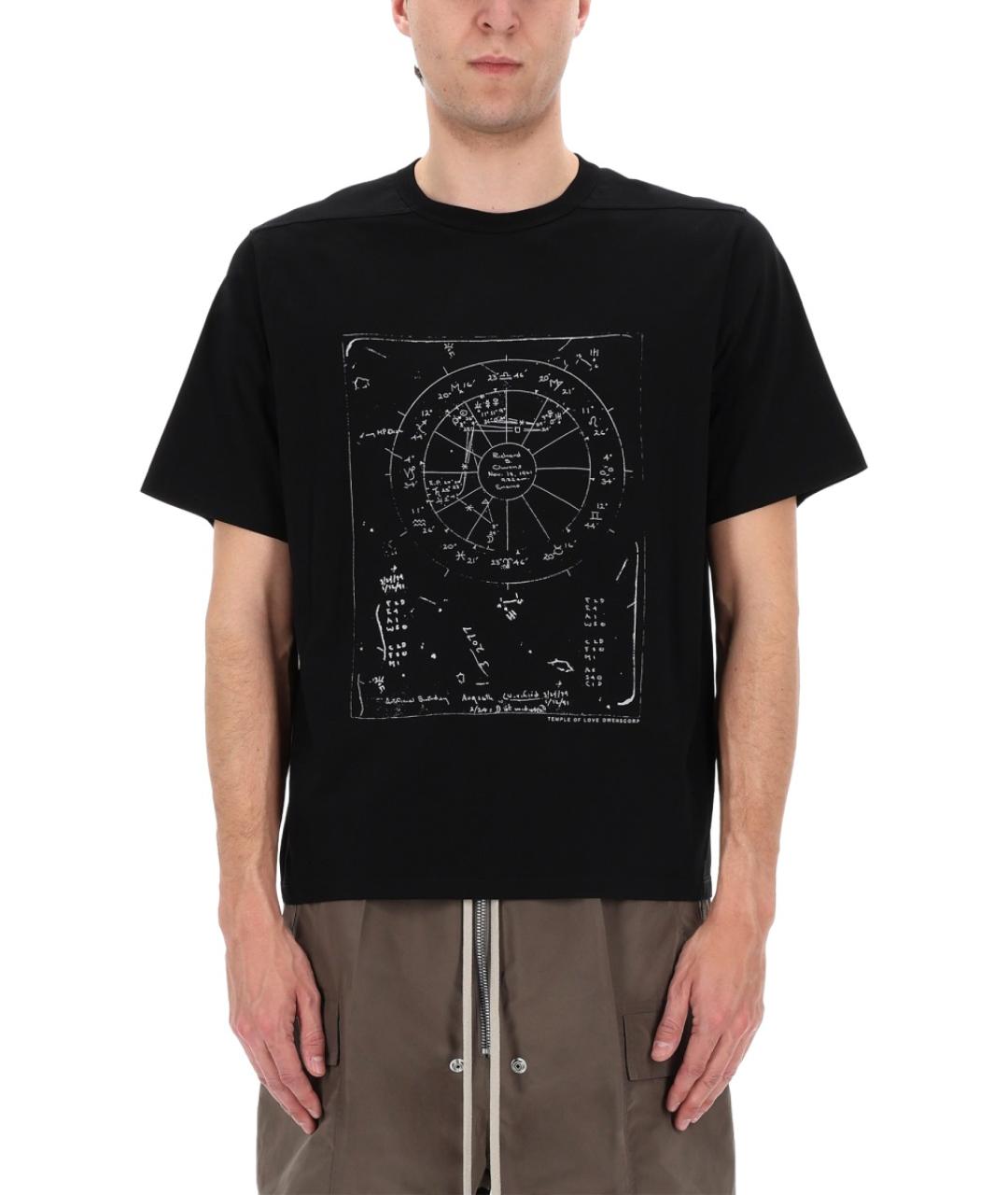 RICK OWENS Черная хлопковая футболка, фото 4