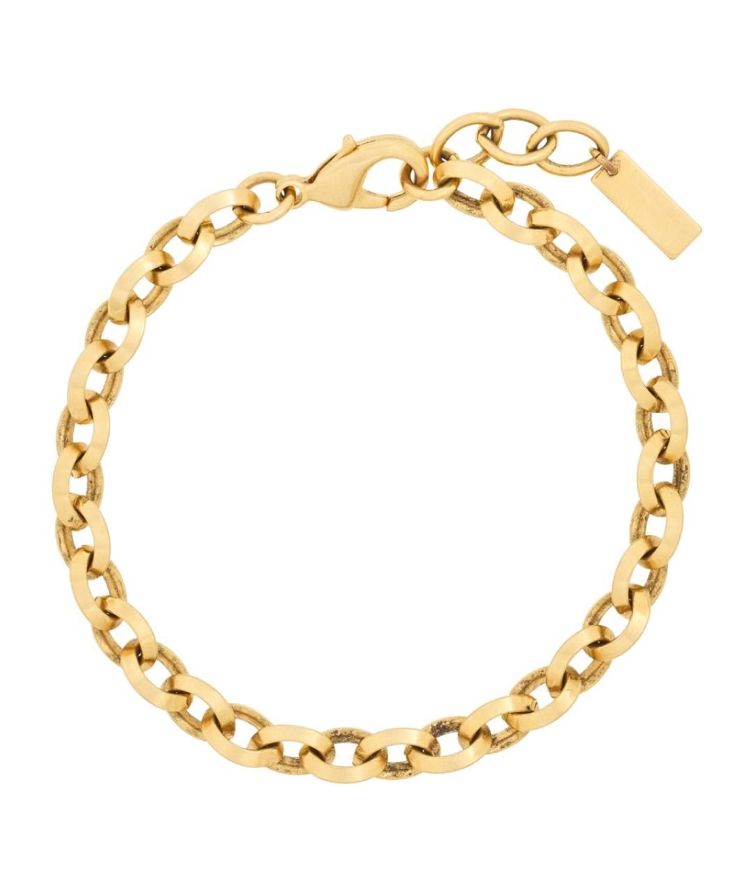 SAINT LAURENT Золотой металлический браслет, фото 2